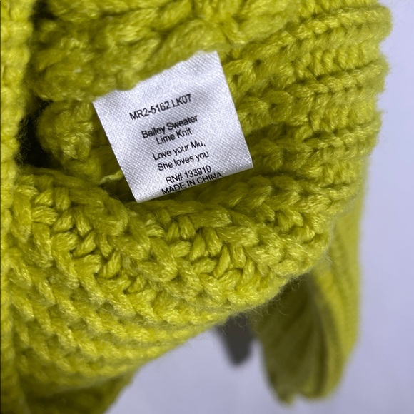 SHOW ME YOUR MUMU WOMENS KNIT BAILEY SWEATER NEON LIME GREEN SMALL - Picture 5 of 6